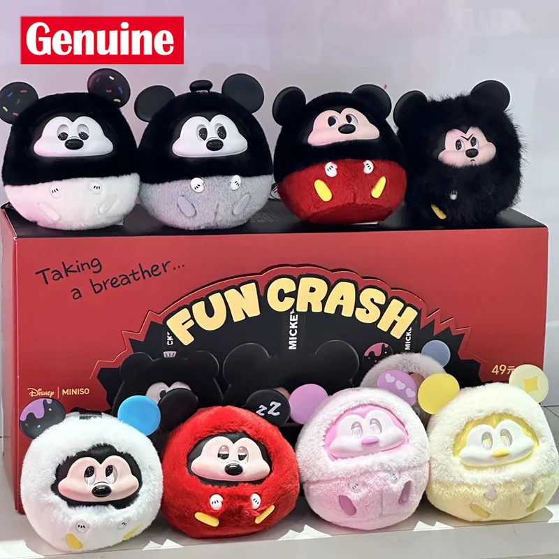 Original Miniso Disney Mickey Fun Collision Series Blind Box Vinyl Plüsch Puppe Tasche Anhänger Ornament Mystery Box Überraschungsgeschenk