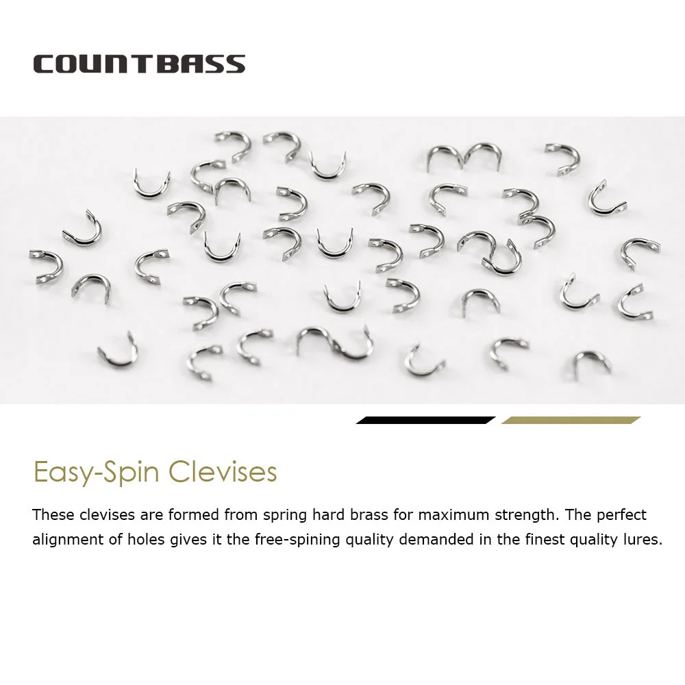 Countbass 100pcs Easy-Spin Clevises Stainless steel DIY spinnerbatis spinner fishing lures accessories clevis tackle craft