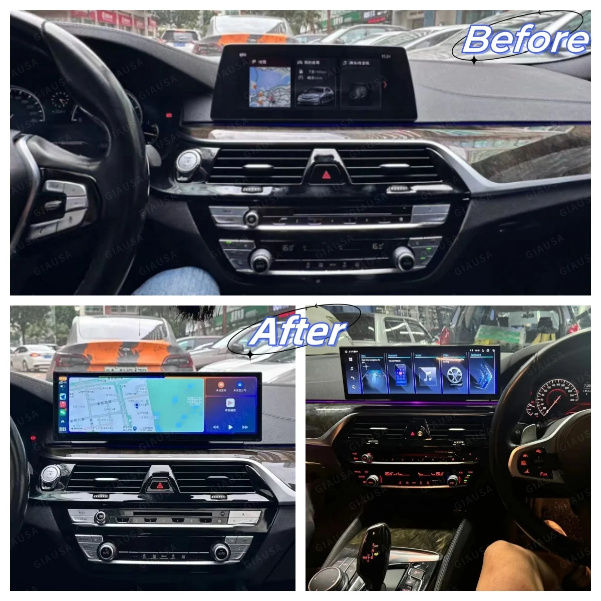 RHD LHD 14.9 "أندرويد 13 راديو السيارة لسيارات BMW 5 G30 G38 2018-2023 EVO نظام الوسائط المتعددة Carplay لاعب نظام تحديد المواقع والملاحة رئيس وحدة