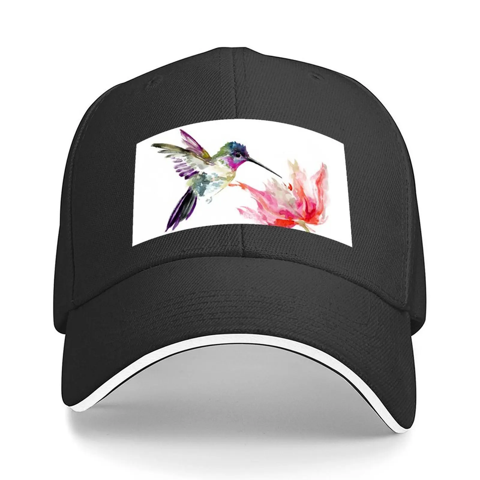 

Little HUmmingbird and Big Flower Baseball Cap Luxury Brand Military Cap Man Icon Hip Hop Caps For Women Men's