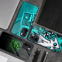 Geometry Dash Game Phone Case Glass For Xiaomi PocoF3 13 12X 11 11T 10 12Pro Lite Redmi Note 10 9 8 Pro 9T 9A PocoX3Pro Cover