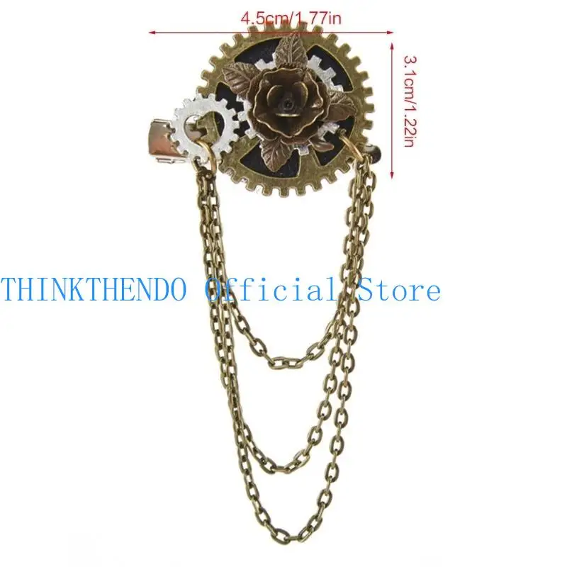 39BB دبابيس طوق بروش معدني تروس steampunk #6