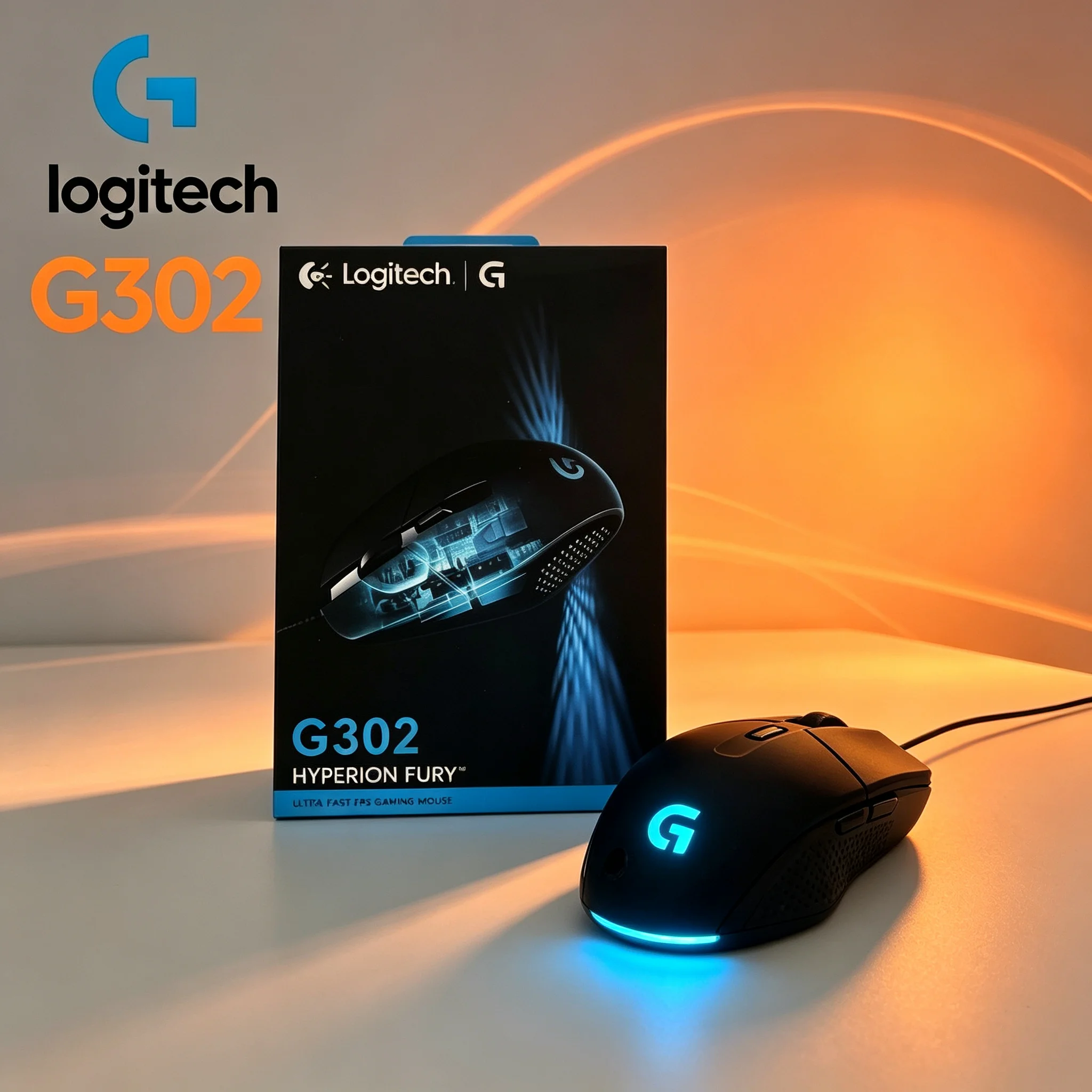 Logitech G302 Daedalus Prime Wired Mice 4000DPI Max Resolution 6 Programmable Buttons RGB Light For Gaming Office Home Use