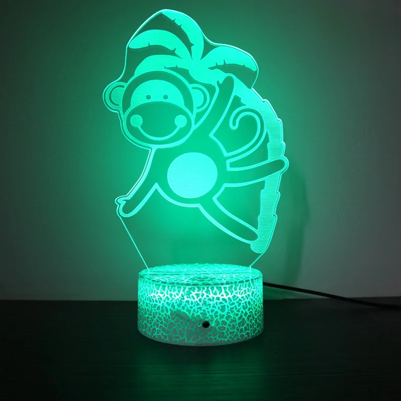 

Ночник с животными и обезьянами Nighdn, прикроватная лампа с USB-разъемом, ночник с изменением 7 цветов для домашнего декора комнаты, подарки для детей