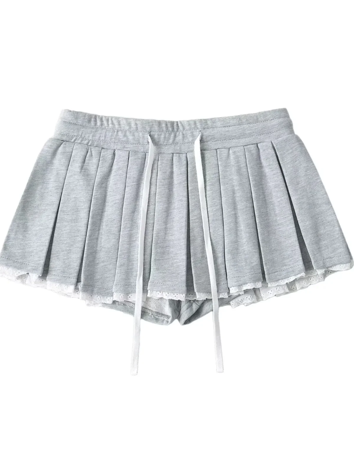 

Женская короткая юбка-шорты с высокой талией, эластичная, плиссированная, с кружевными вставками, для балета, предотвращающая просвечивание при движении