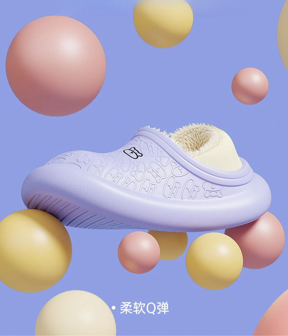 Wasserdichte Winterhausschuhe für Damen und Herren – rutschfeste Plüsch-Schnürschuhe, dicke Sohle für Innen- und Außenbereich für Dusche und Zuhause – Detail 10