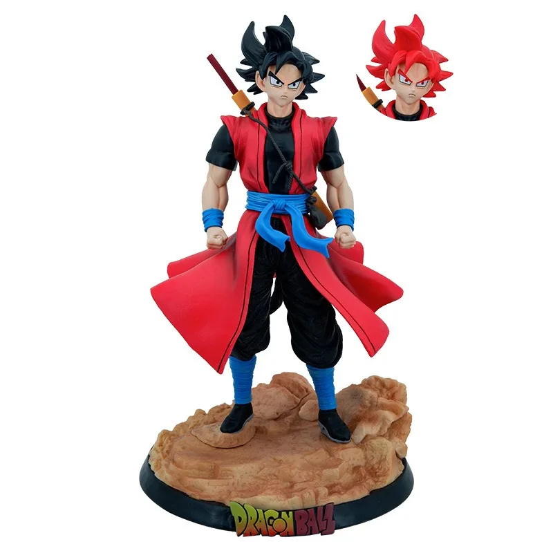 32CM Dragon Ball Z Anime Figure Son Goku SD Heroic Legend Double Head Action Figures Statue Collection Model Toys Children Gfits