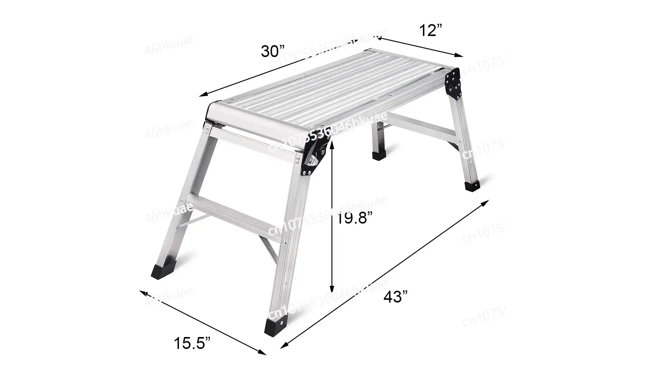 Work Platform Step Ladder Heavy Duty Foldable Aluminum Platform 330 LBS Capacity Horse Stool Household Folding Car Wash Table