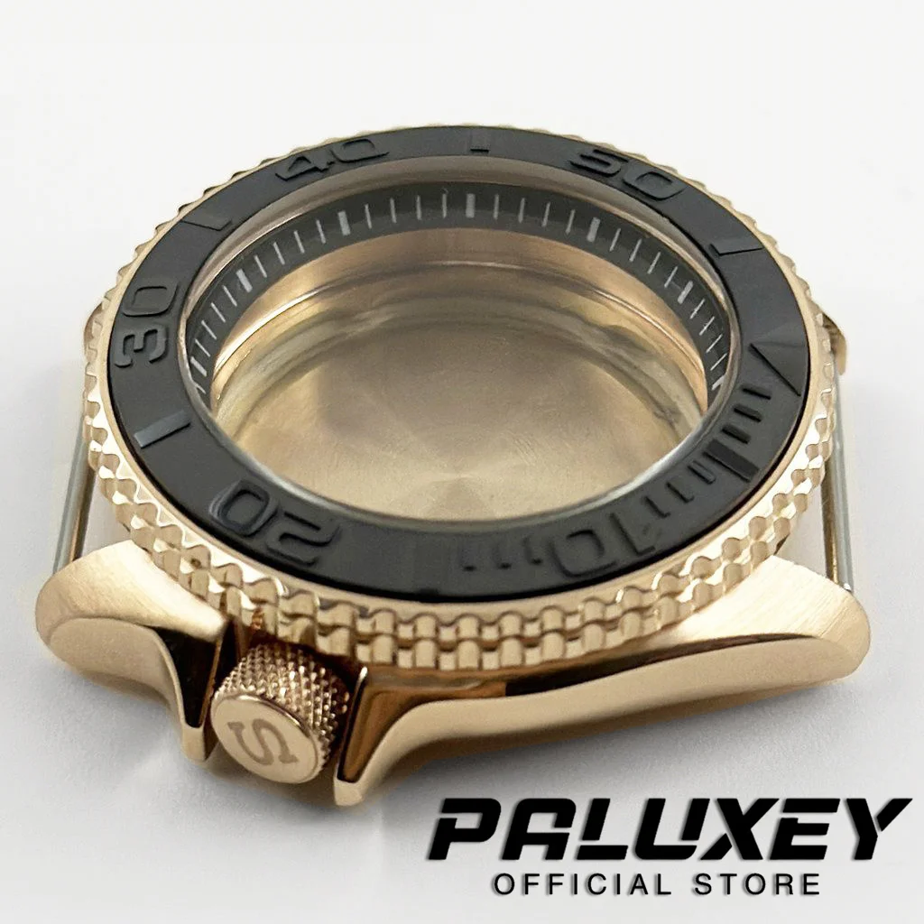 Cassa per orologio in oro rosa da 42 mm Custodia SKX per orologio da uomo Parte 007 Parti di modifica dell'orologio adatte al movimento NH35 NH36