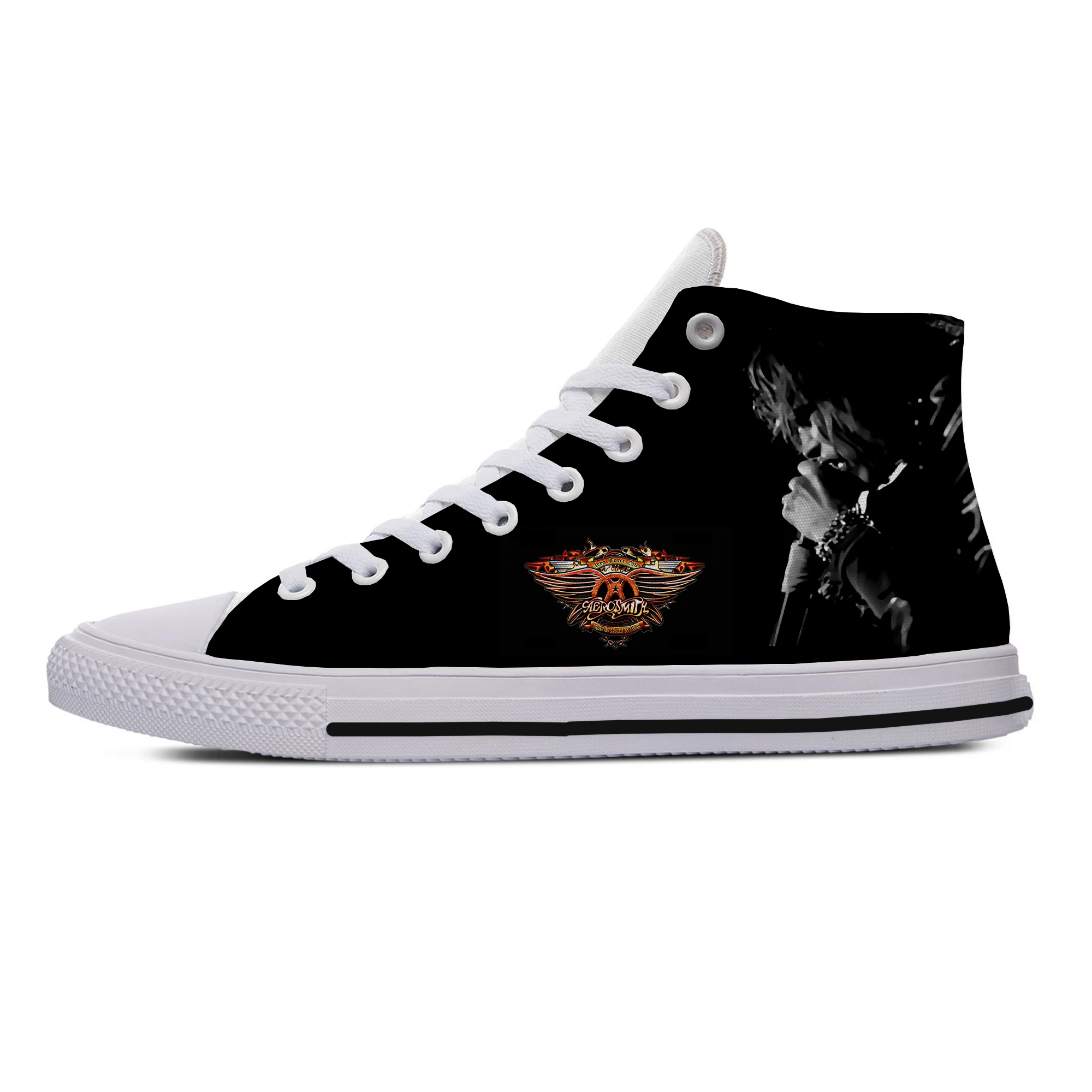 Aerosmith Rock Band Fashion Woman Man Lightweight Sneakers Breathable Casual Board Shoes High Quality Hot High Top Canvas Shoes