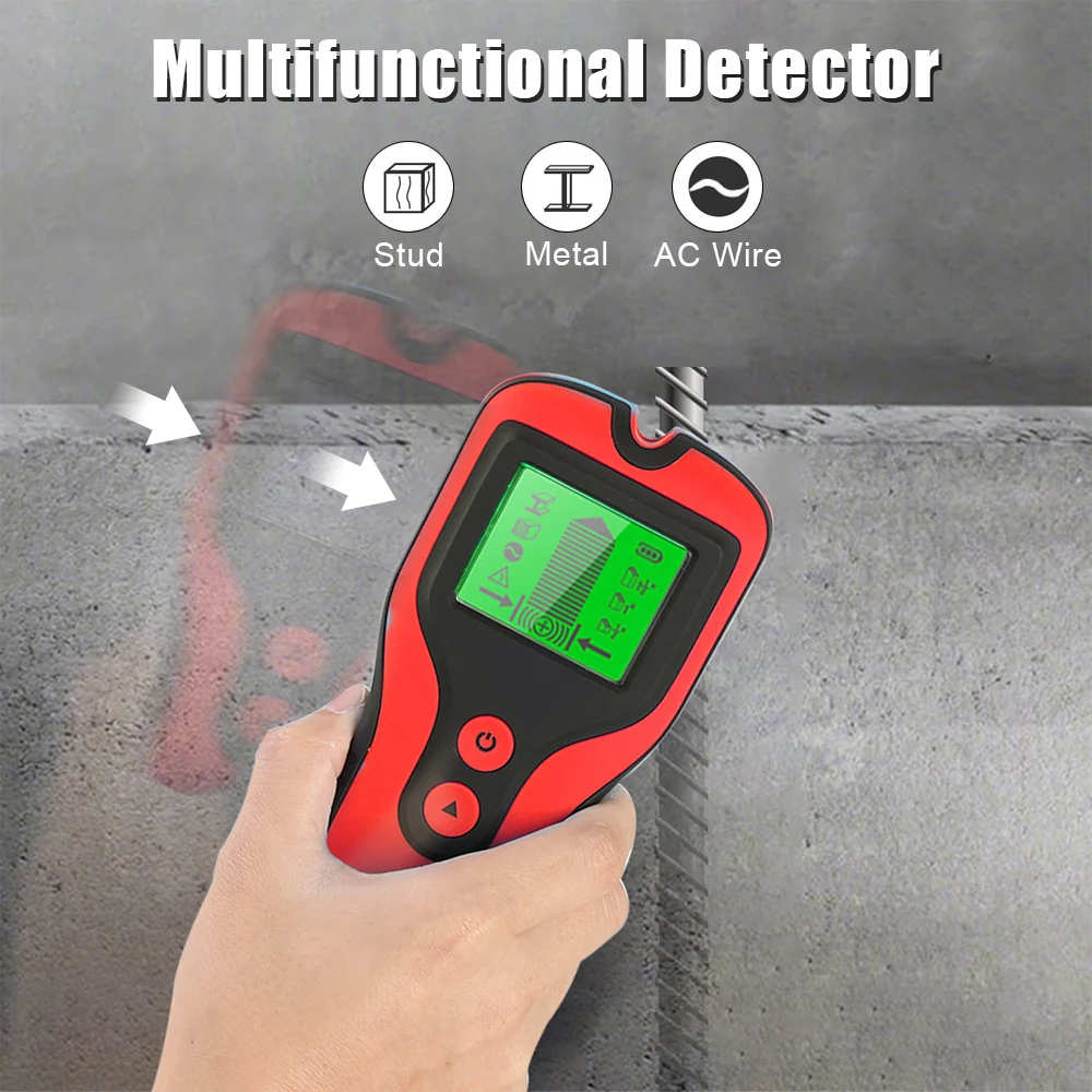 Wall Tester Measuring Instrument Stud AC Live Wires Cable Detector 3 In 1 Multifunctional Wall Metal Scanner Electric Box Finder