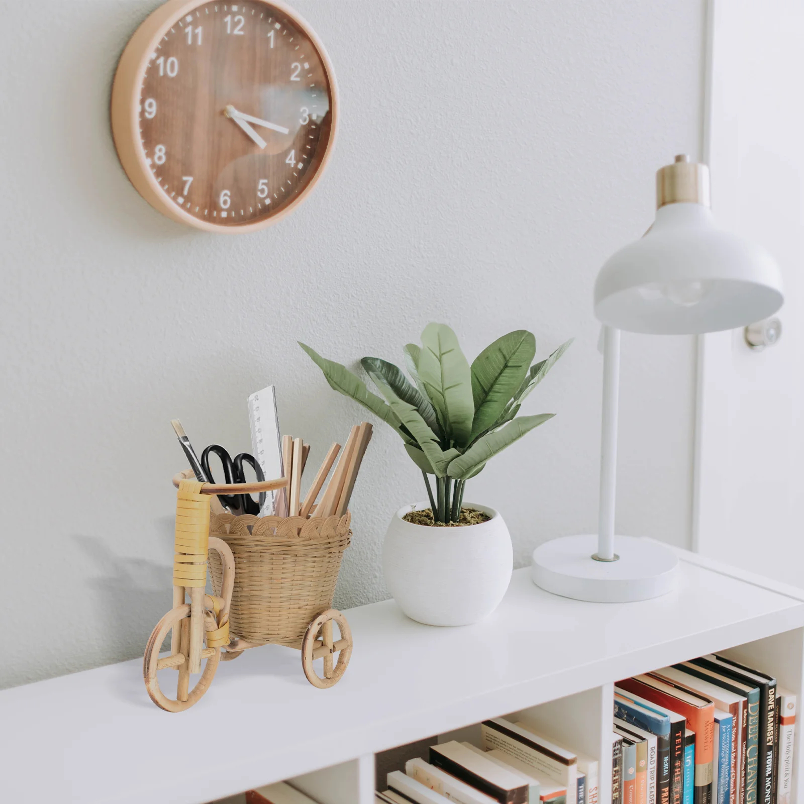 

Bamboo Woven Tricycle Basket Mini Storage Organizer Fruit Food Holder Farmhouse Decor Living Room Wedding Party Decoration