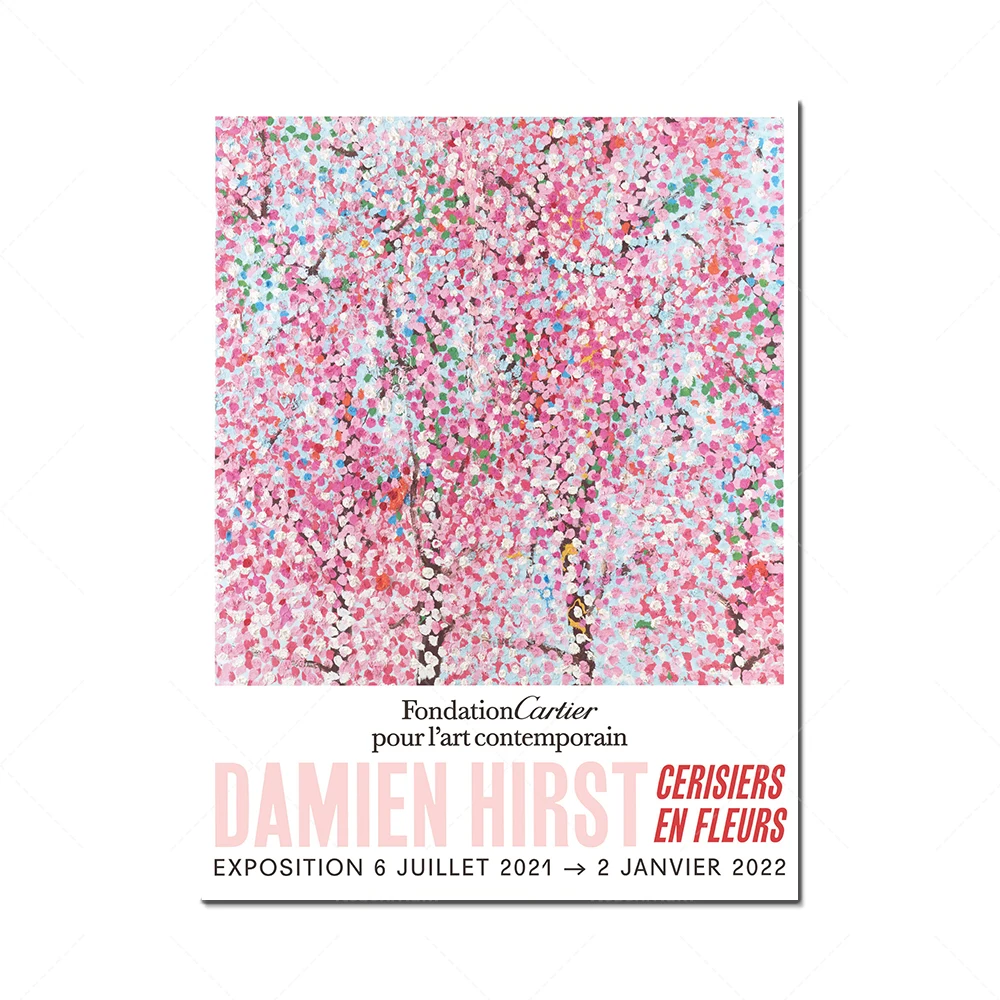 Damien hirst、仮想化-オリジナル2021ポスター、桜の形、damien hirst
