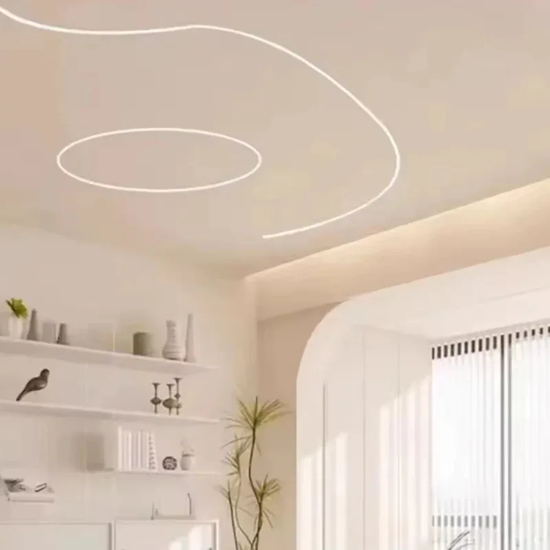 Trimless Recessed Curved LED Aluminum Profile Bendable Hidden Ceiling Channel Soft Cover Wall Floor Decor Linear Bar Strip Light