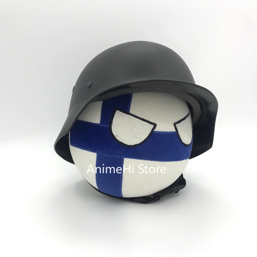 Finland Ball and M35 helmet Doll FIN countryballs plushies Cosplay Polandball Plush Toy for Gift 20CM