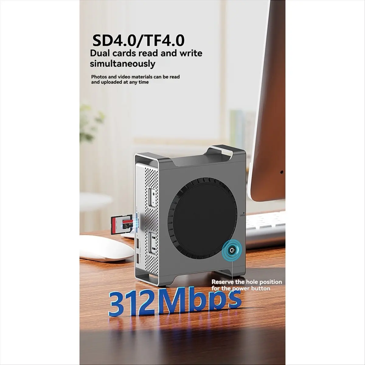 

Dock Stand for Mini with M.2 NVME SSD Enclosure 8TB Max 10Gbps SD/TF USB C HUB Docking Station