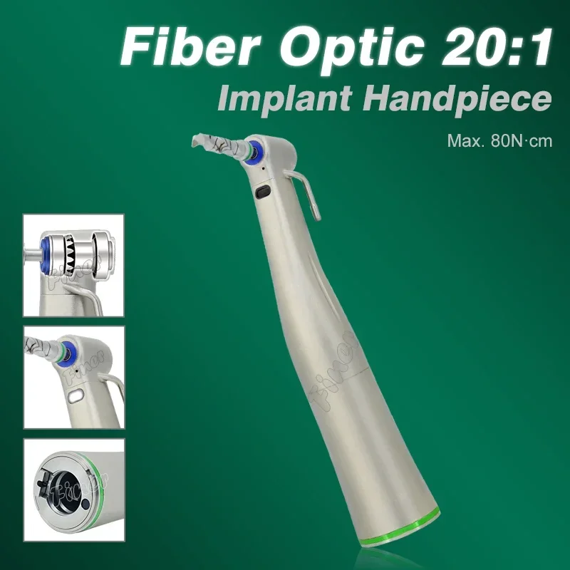 Fiber Optic Dental Implant Angle 20:1 Reduction low Speed Handpiece Against Implant Angle for S-MAX Implant Handpiece Dentistry