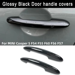 2Pcs/set Glossy Black Door Handle Cover Stickers For BMW MINI Cooper S F54 F55 F60 F56 F57 Car Styling Interior Car Accessories