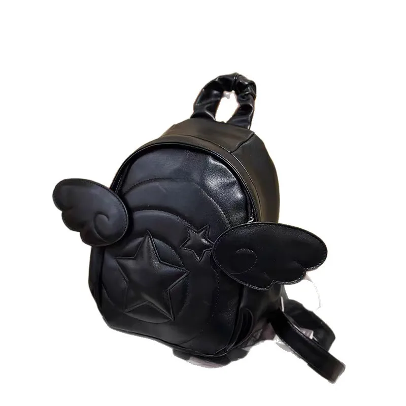 New Lucky Star Niche Design Angel Wings Casual Travel Backpack for Girls, Lightweight School Bag for Shopping