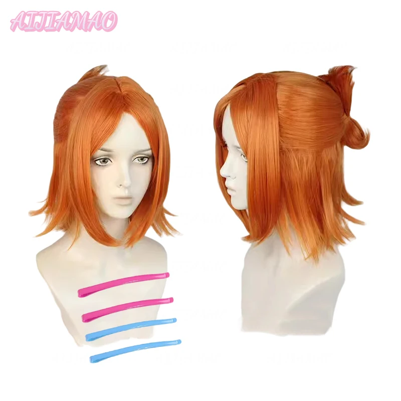 

Game ES 2wink Aoi Hinata Aoi Yuta Cosplay Wig Short Orange Yellow Heat Resistant Synthetic Party Wigs + Wig Cap