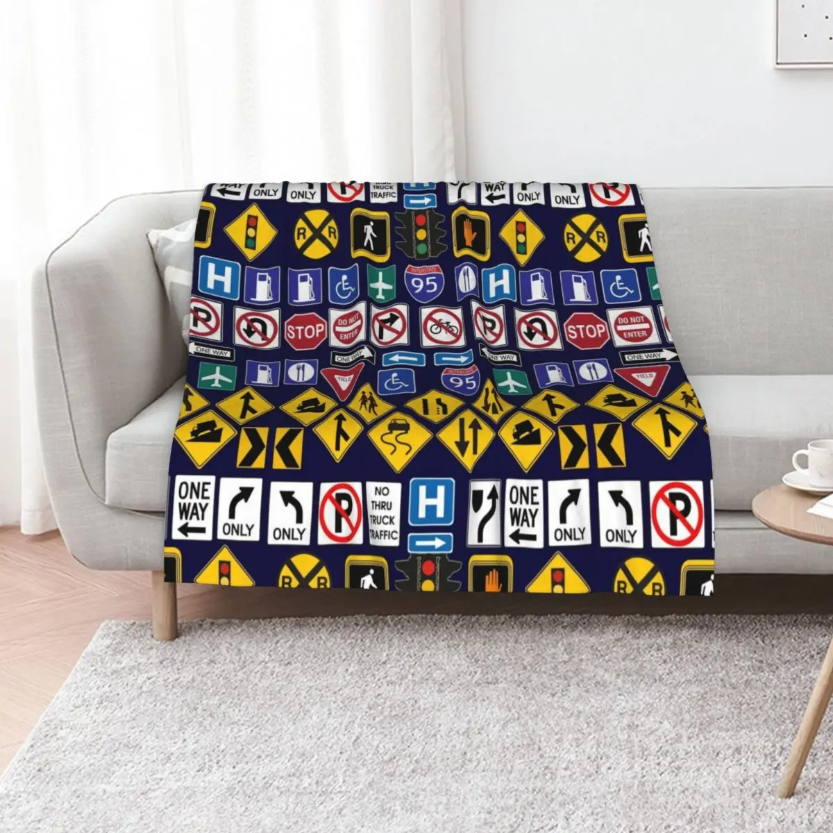 Road Signs, Regulations Signs Throw Blanket Fashion Sofas Hairys warm winter Single Comforter manga Blankets