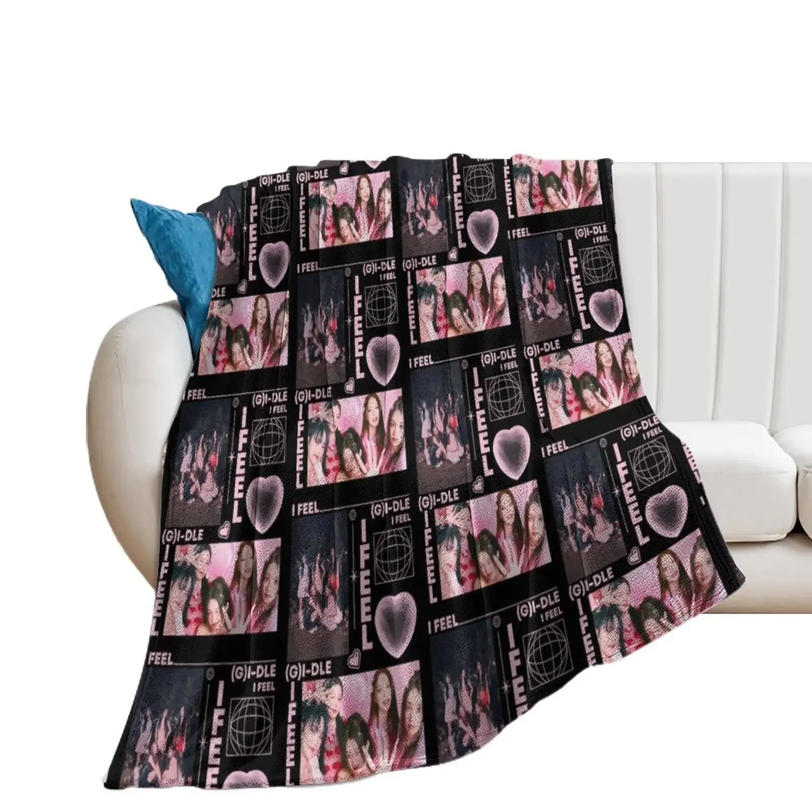 

GIDLE Kpop Throw Blanket Soft Big manga Decorative Beds Blankets