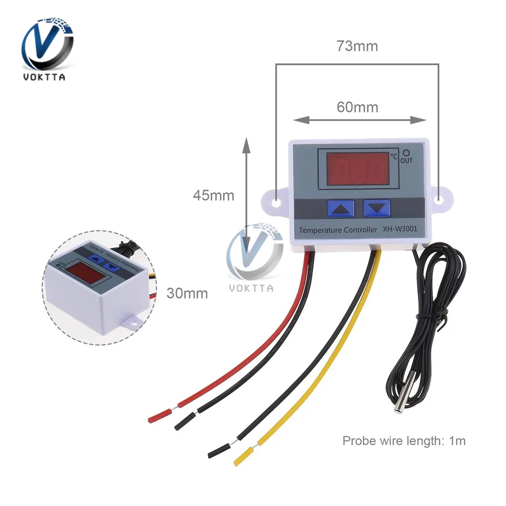 XH-W3001 XH-W3002 Digital Control Temperature Microcomputer Thermostat Switch Thermometer Thermoregulator Switch 12/24/220V