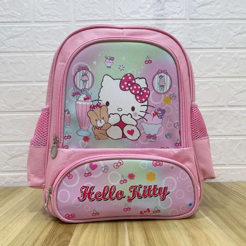 Sanurgente-Sac à dos Hello Kitty pour filles, sac d'école de dessin animé mignon, sac à dos Anime Kulomi pour enfants, sac à dos étudiant confortable