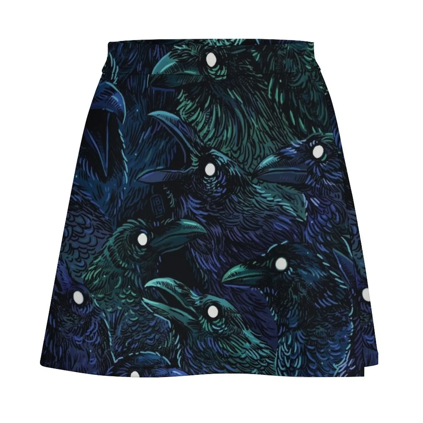 Raven pattern Mini Skirt new in dresses kawaii clothes Mini Skirt