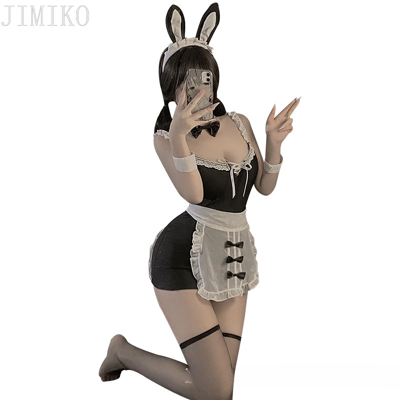 Sexy Bunny Girl Maid Outfit Role Playing Lingerie for Women Sexy Maid Lingerie Set Lace Cute Maid Cosplay Lingerie Jumpsuits New