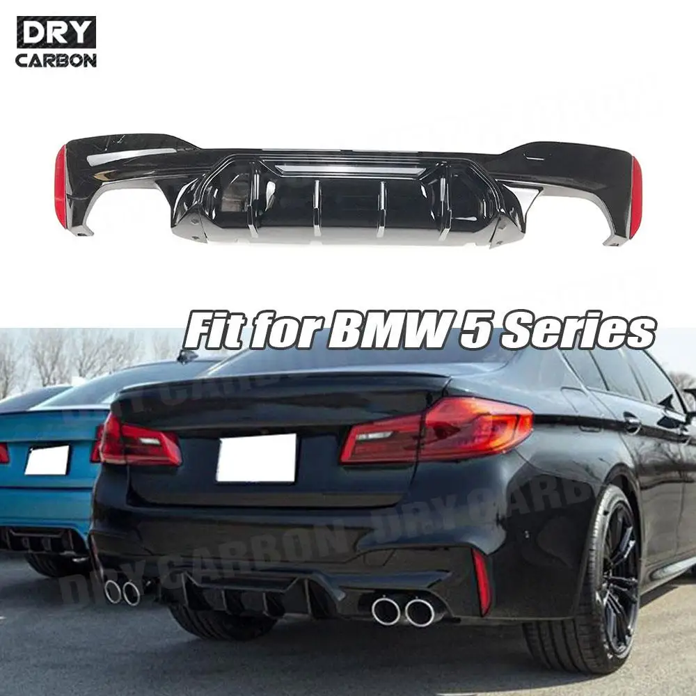

For BMW 5 Series G30 G38 M Sport 2017-2023 M5 Style Back Bumper Guard Gloss Black Rear Bumper Lip Diffuser Body Kits Trims