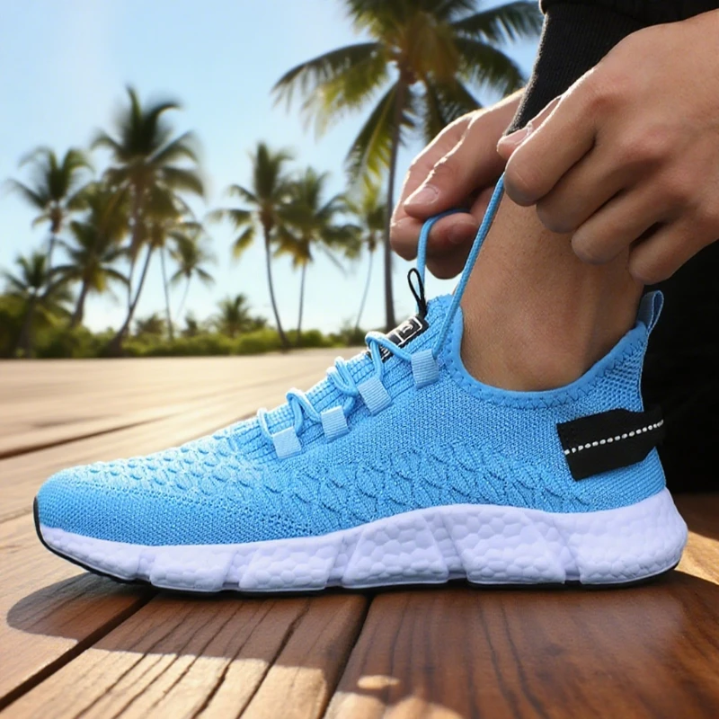

Hot Selling Men's Running Shoes Breathable Soft Sole Lightweight Mesh Walking Shoe Fashion Walking Shoes 2025 New Men's Sneakers