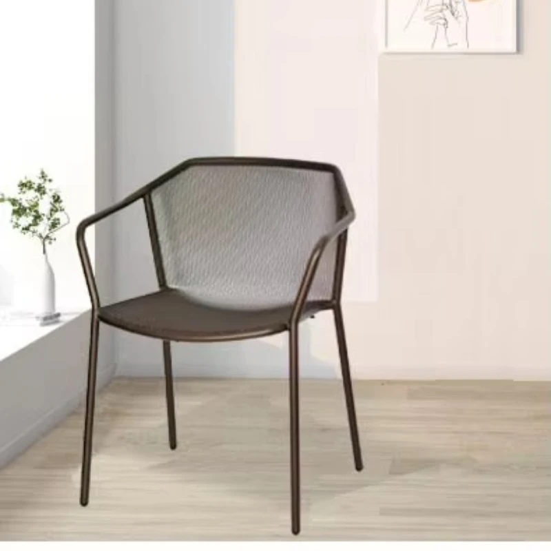 طاولة طعام معدنية بتصميم عصري وكرسي شبكي خارجي وطاولة طعام للمطاعم وكرسي