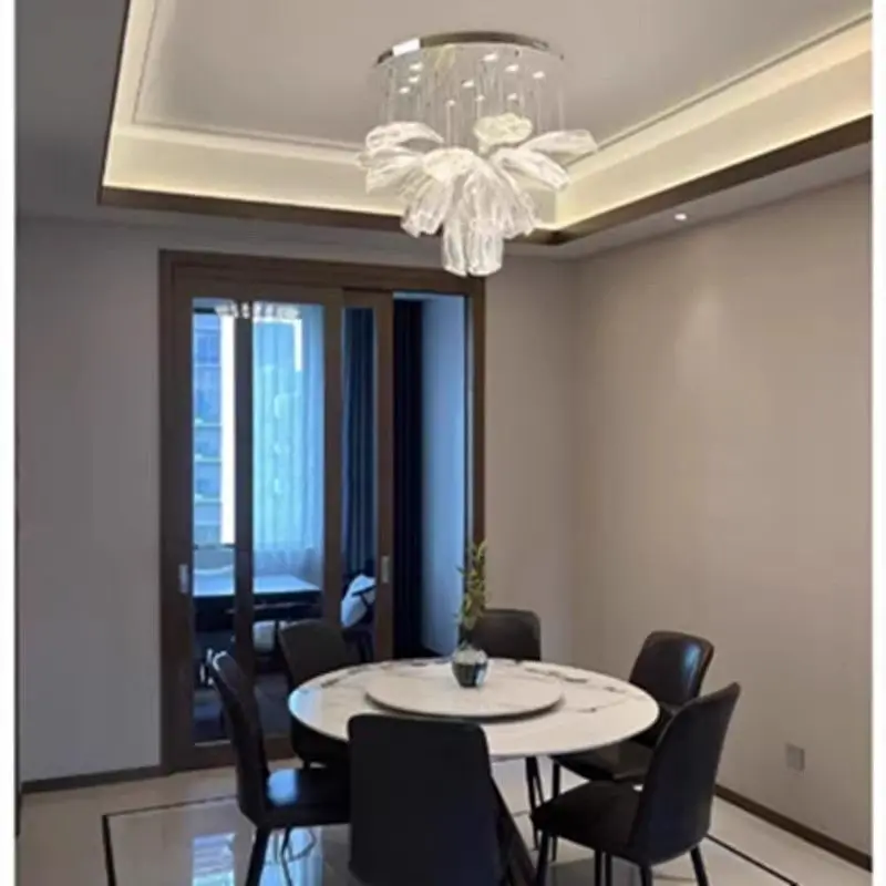 Customized Luxury Crystal Chandelier Designer Simple High-End Light Fixture for Circular Dining Room Bedroom Villa Duplex
