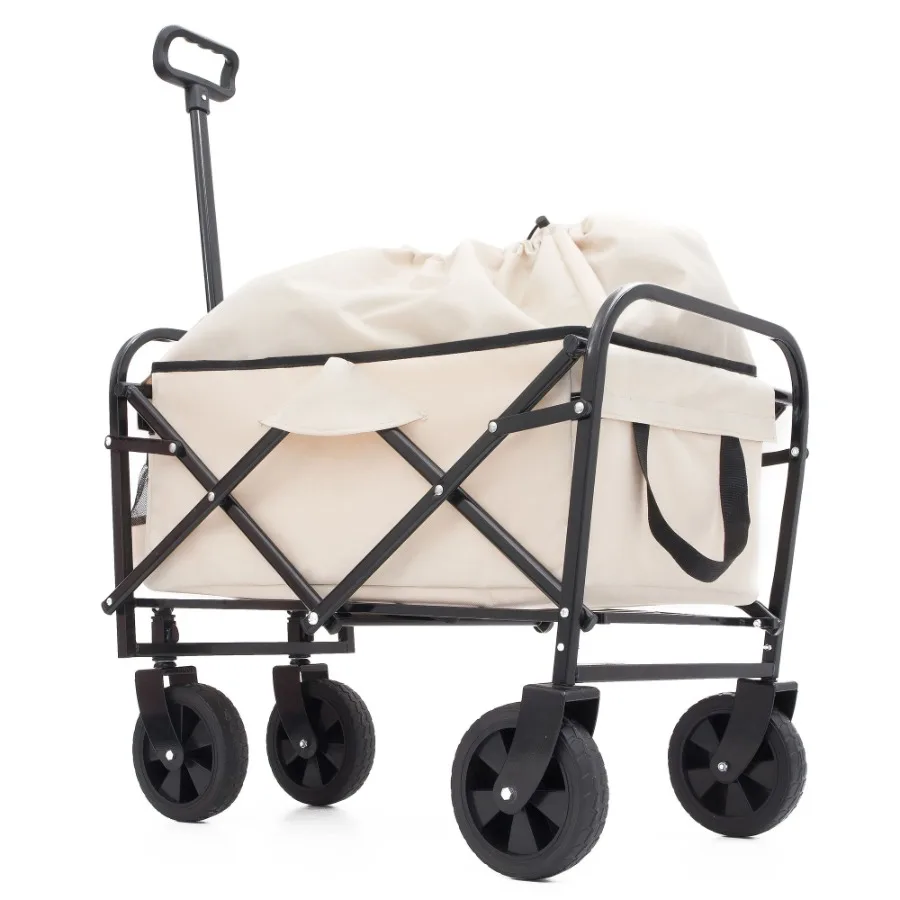 

Collapsible Foldable Wagon Cart Beach Wagon Heavy Duty Utility Cart Utility Wagon Grocery Cart for for Camping Shopping Sports
