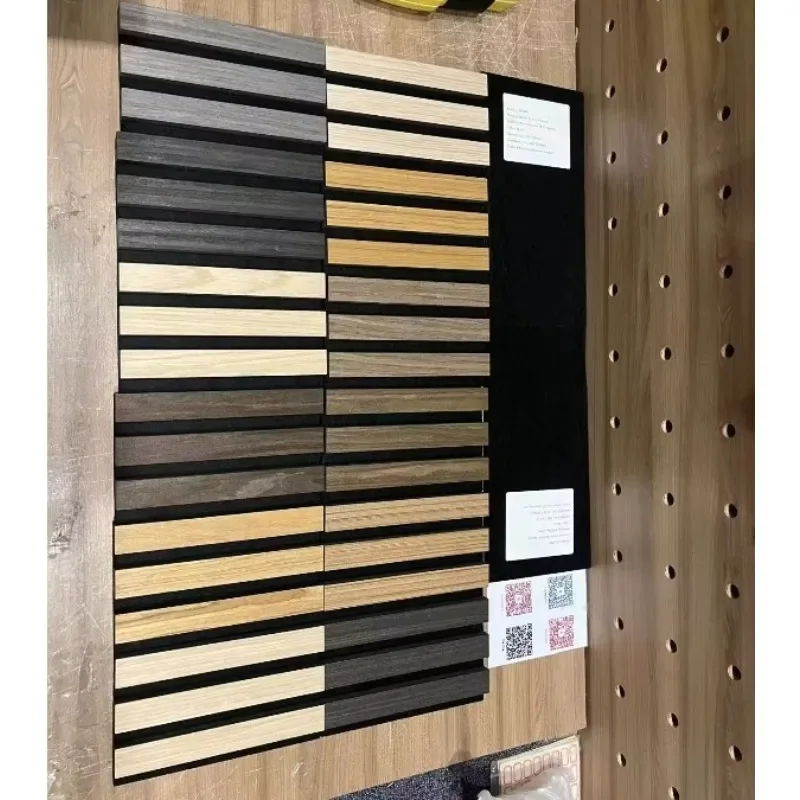 4PS Boxed New 3D Art Decorative Wall Wooden Veneer Wool 60cm X 60cm MDF Soundproof Wallboard for Home Decor