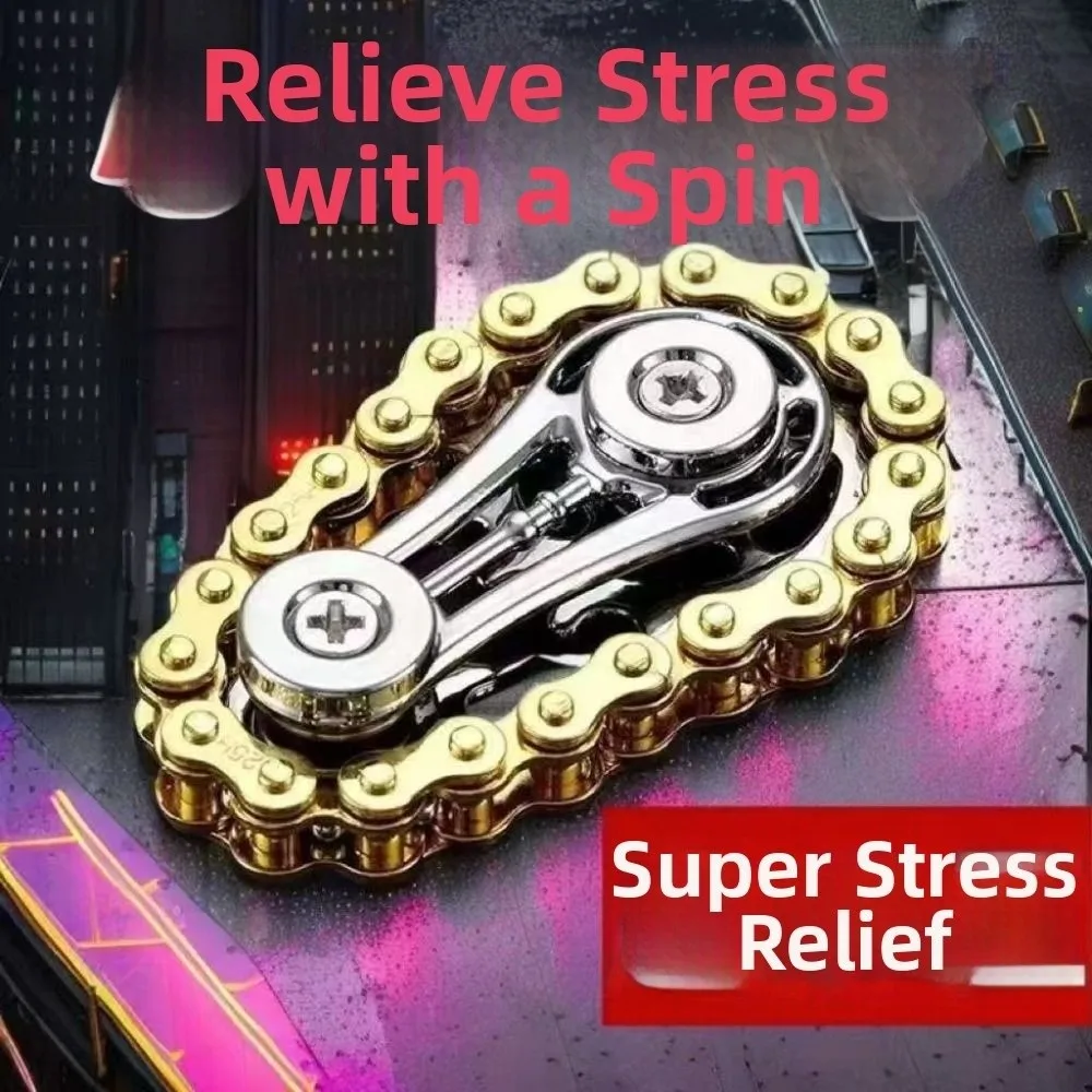 Volant d'inertie créatif Fidget Spinner métal toupie pignons bout des doigts gyroscope bricolage jeu sensoriel main Spinner chaîne engrenage