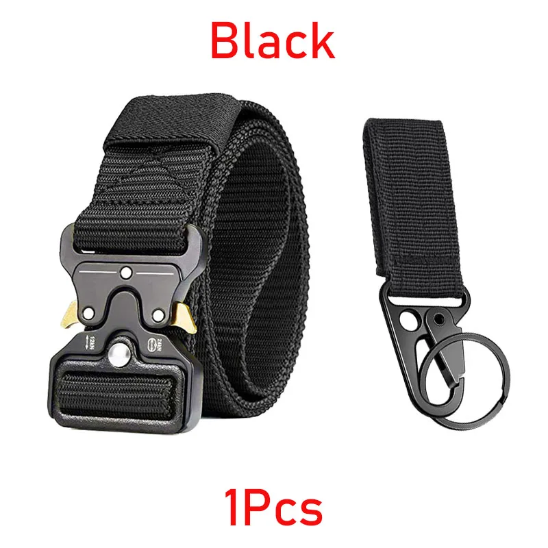 Vielseitiger taktischer Gürtel für Herren, Outdoor-Jagd-Taktikgürtel, Red Ear Training, 1100D Nylon, geflochtener Freizeitgürtel mit Canvas-Schnalle für Herren