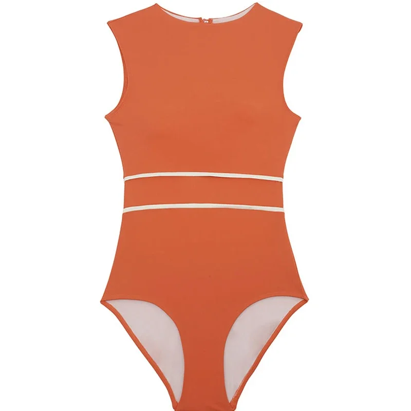 Traje de baño de una pieza para mujer, traje de baño para playa de verano, Monokini negro, traje de baño con espalda abierta, ropa de playa acolchada, estilo coreano