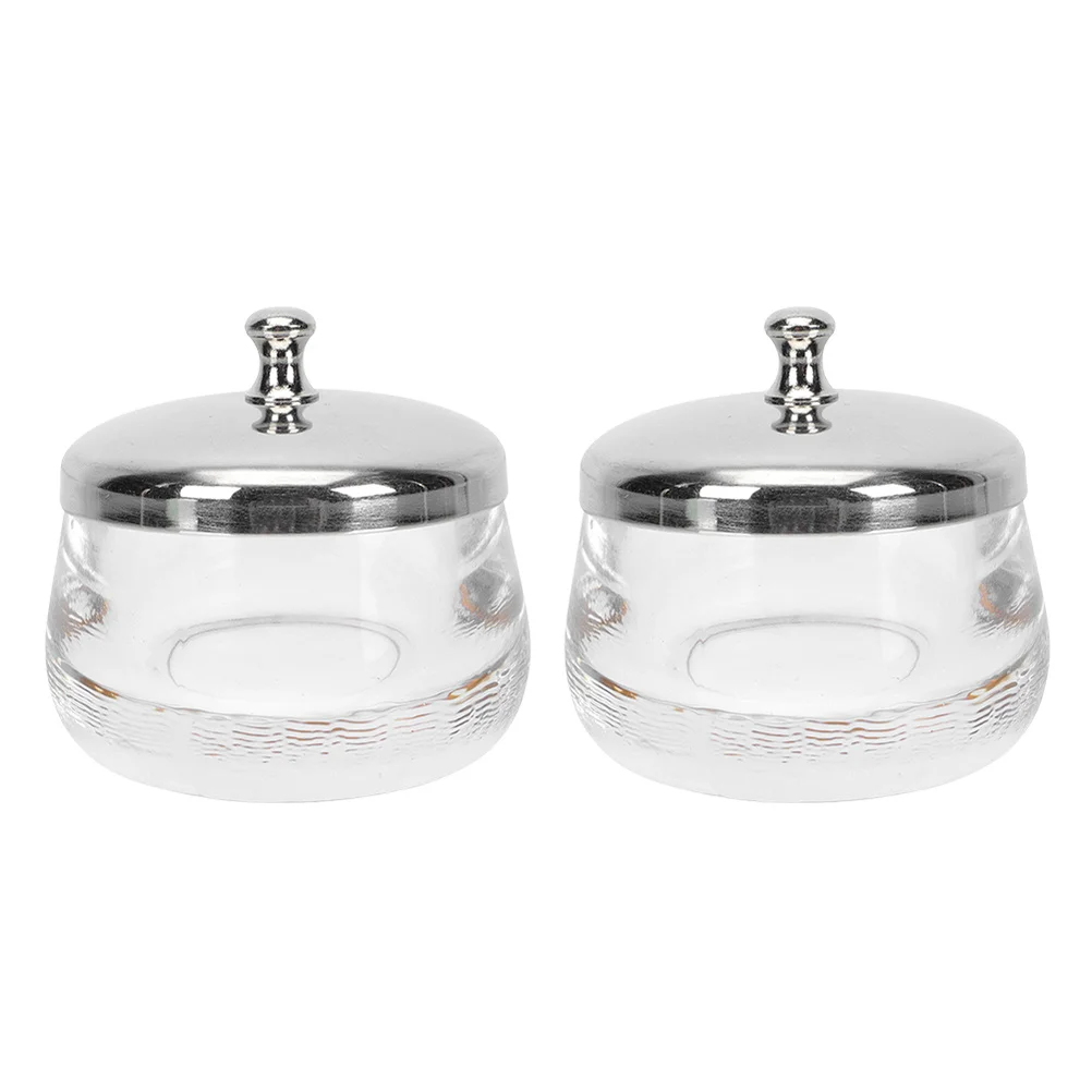 2 قطعة مزيل طلاء الأظافر الزجاجي الكؤوس مانيكير السائل حامل مسمار أداة فنية كوب زجاجي صغير لصالون المنزل استخدام مانيكير أداة