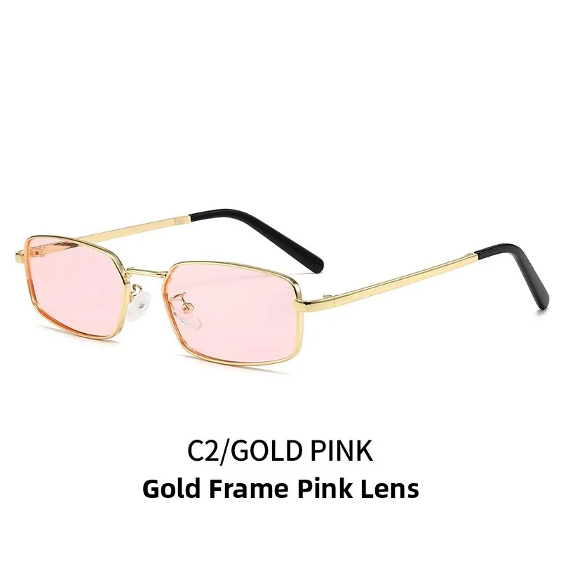 

Retro Metal Tea Color ex Small Frame Sunscreen Sunglasses Cool Trendy Faionable UV Protection Glasses for Men And Women