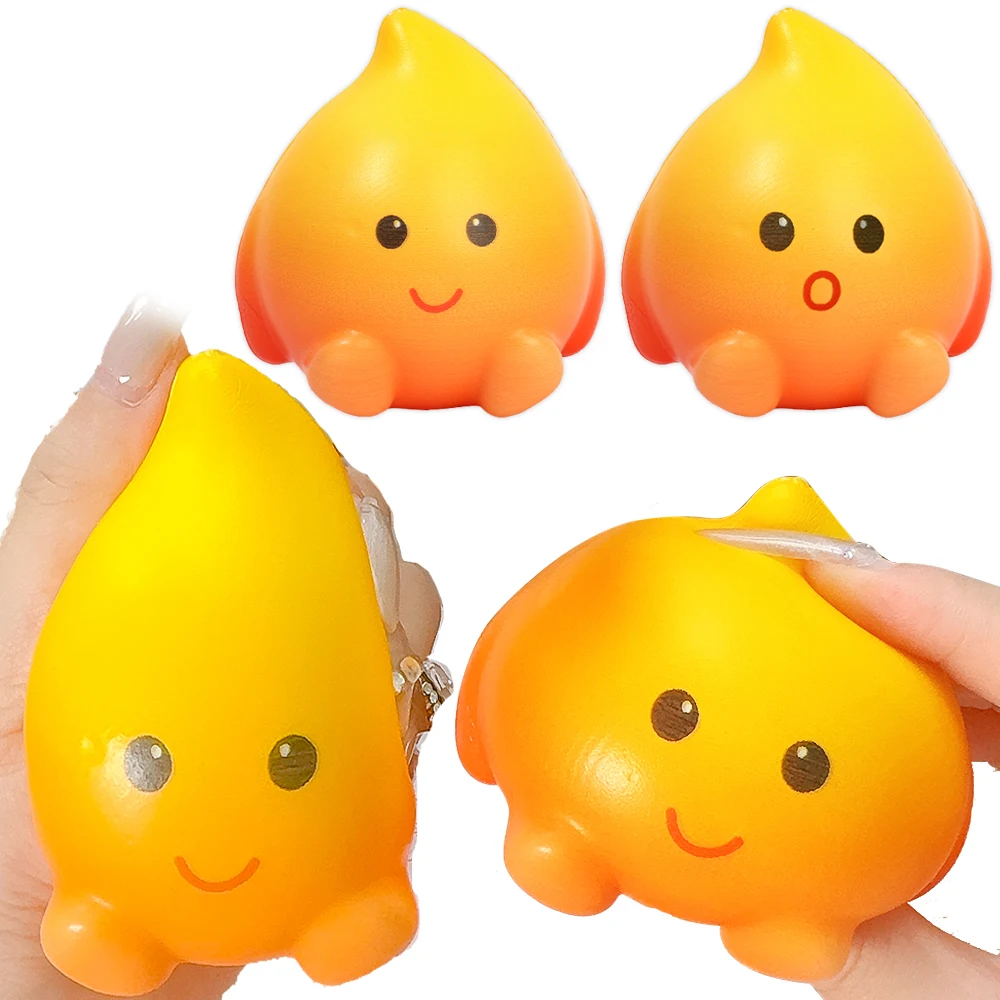 Creative Little Fire People Pinch Music Decompression Toys Children Spark Pinch Dolls Squeeze Slow Rebound Flame Doll Toys