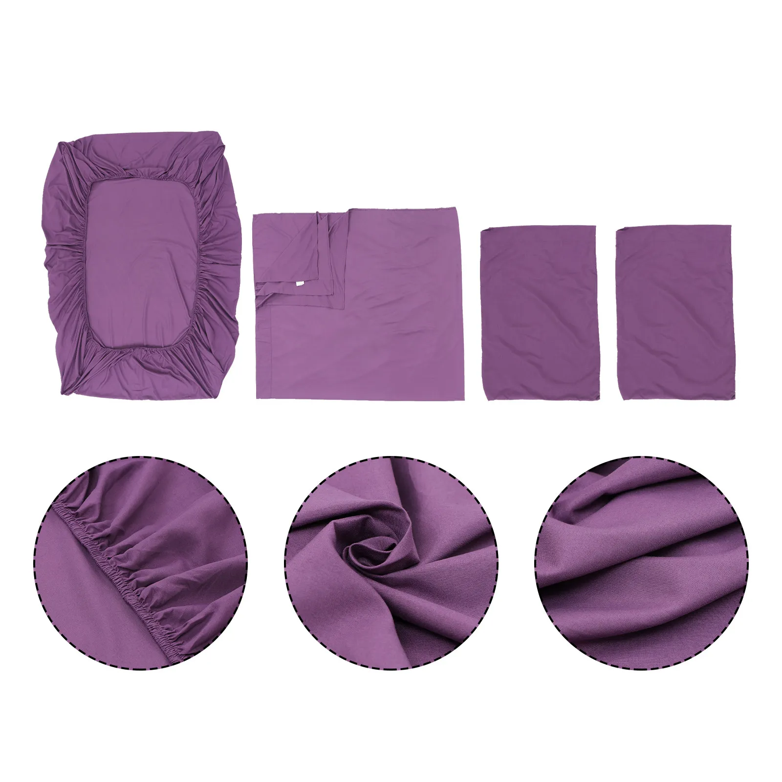 

Комплект постельного белья из 4 предметов, однотонный, легкий, из более мягкой химической ткани, простой в уходе, устойчивый к выцветанию, для домашнего использования