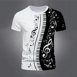 Summer Musical Note T-Shirts Piano 3D Print Streetwear Men Women Fashion Oversized Short Sleeve T Shirt Male Tees Tops Clothing