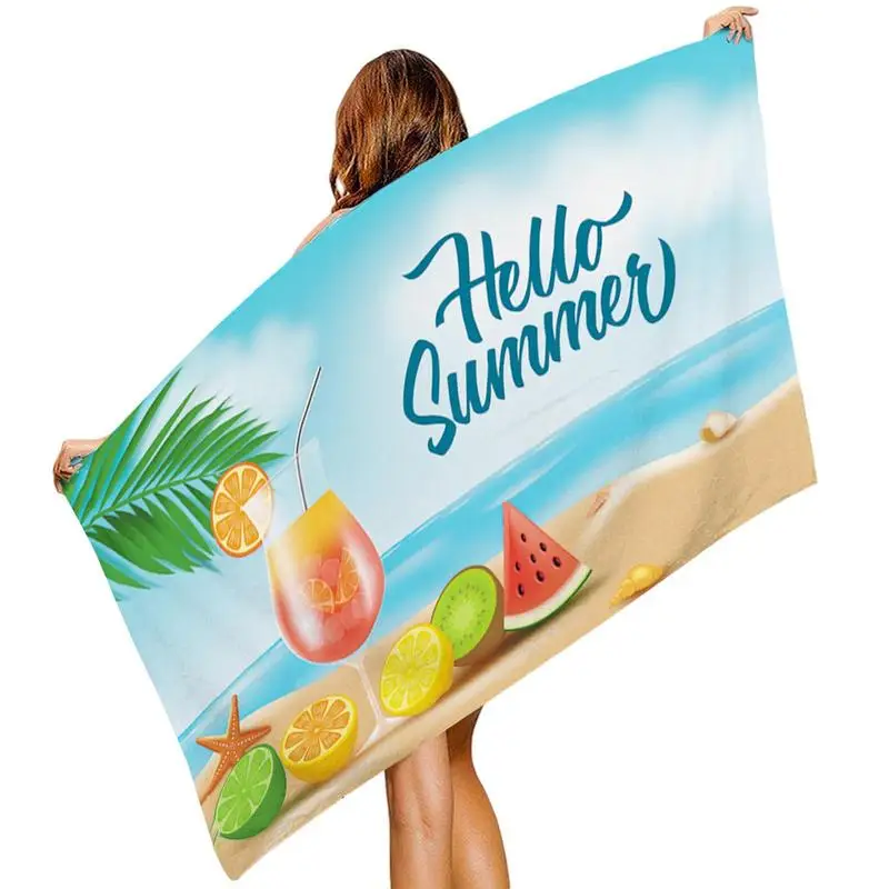 Quick Dry Beach Towel Beach Landscape Print Fine Fiber Beach Towel Ultra-Absorbent Fine Fiber Polyester Beach Towel Summer