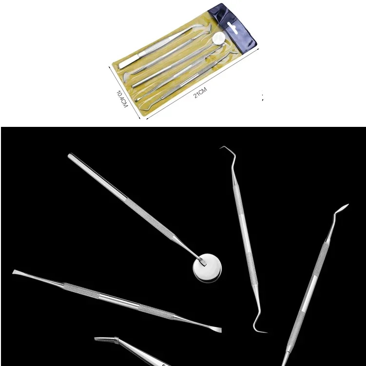 5 sztuk/zestaw lustro dentystyczne ze stali nierdzewnej dentysta dentystyczny przygotowany zestaw narzędzi sonda zestaw do pielęgnacji zębów