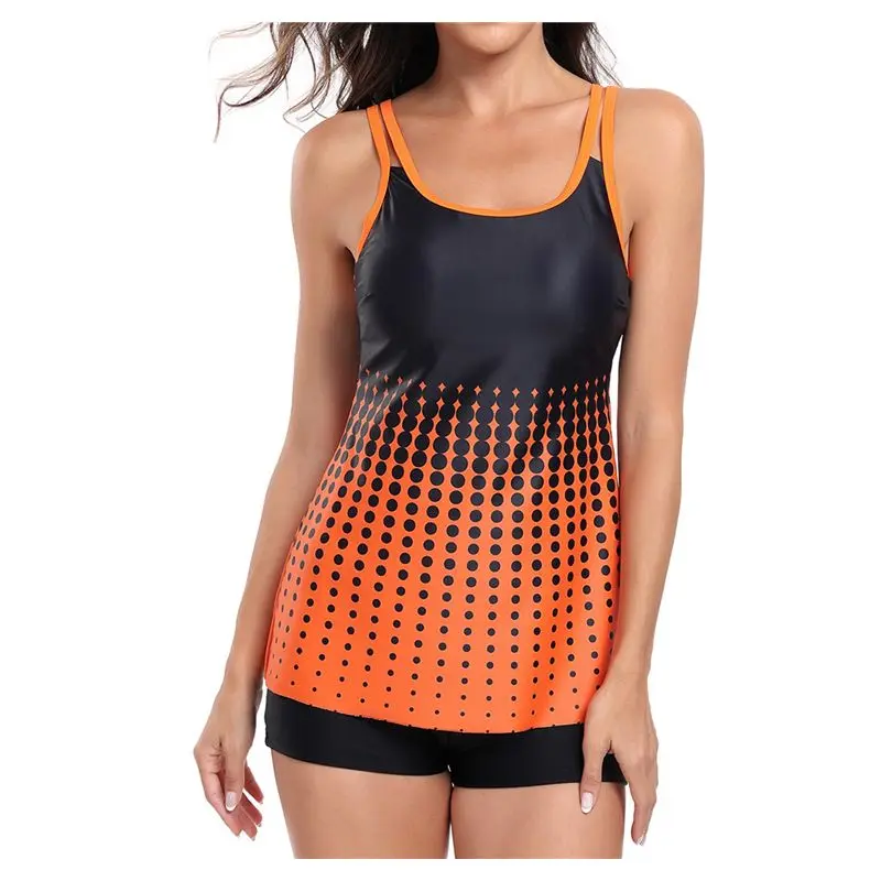 

ABHT-Женские купальники-танкини 2025 с эффектом утягивания живота, свободные, из двух частей: топ и плавки-шорты