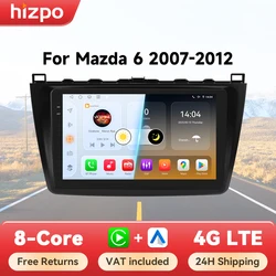 Hizpo Android 14 Voor Mazda 6 2007-2012 Auto Multimedia Speler Navigatie GPS Radio Carplay Navi 360 Camera 4G Geen 2 Din 2din DVD