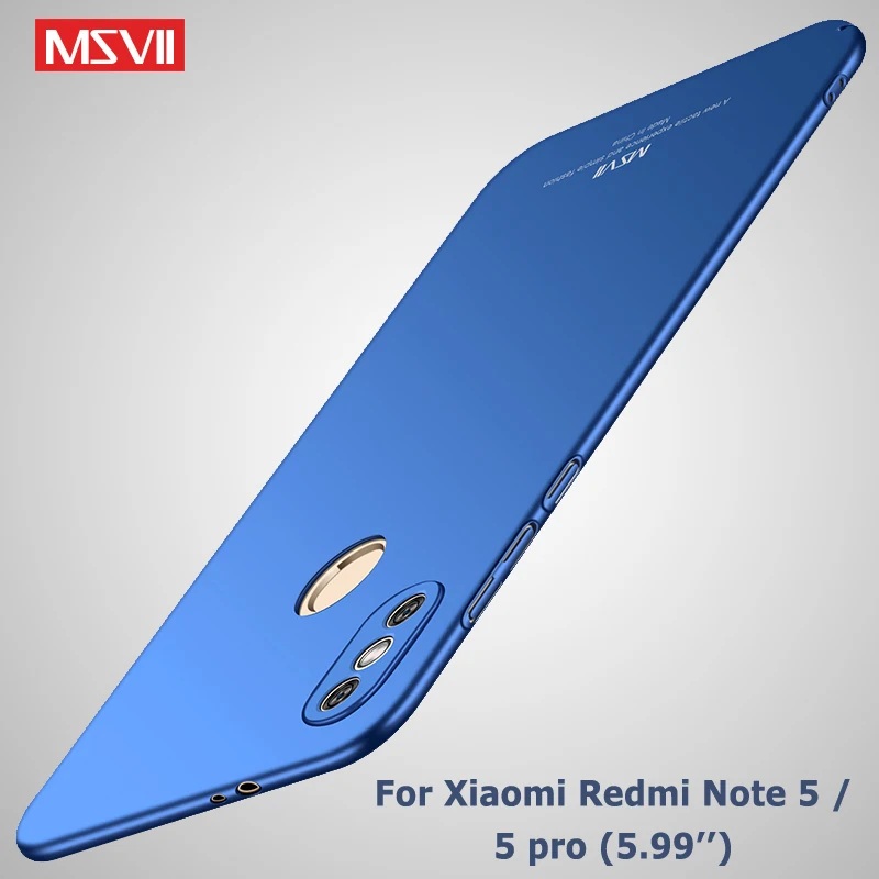 Pour Xiaomi Redmi Note 5 Pro étui MSVII Ultra mince dur PC givré couverture pour Xiaomi Redmi Note5 Pro Global antichoc coques de téléphone