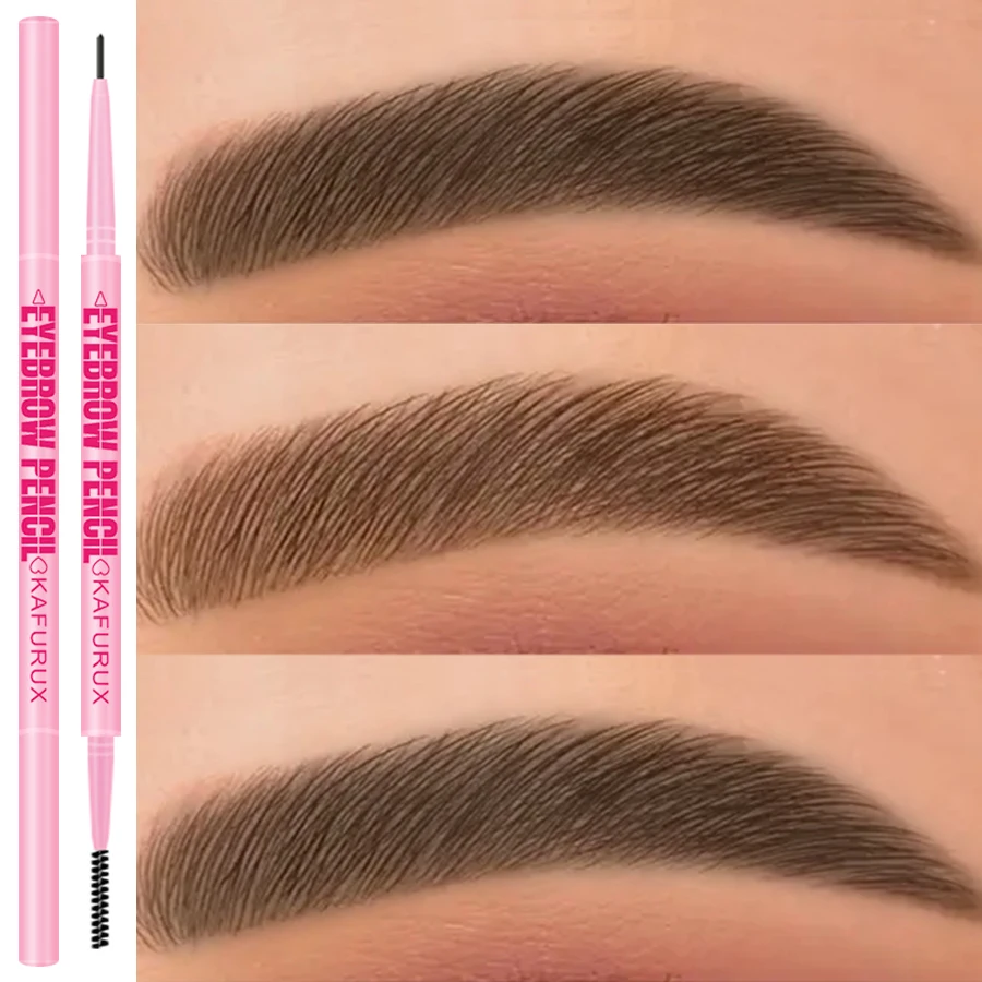 1 pz 6 colori ultra-fine doppia testa matita per sopracciglia girevole occhi trucco coreano matita per sopracciglia impermeabile cosmetico con pennello
